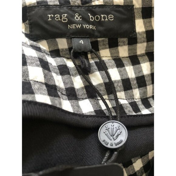 Rag & Bone Camille Gingham Shorts Size 4 Black And - Picture 7 of 7